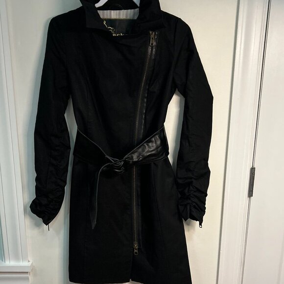 Mackage Trench Coat in Black Size PSmall - Picture 1 of 16
